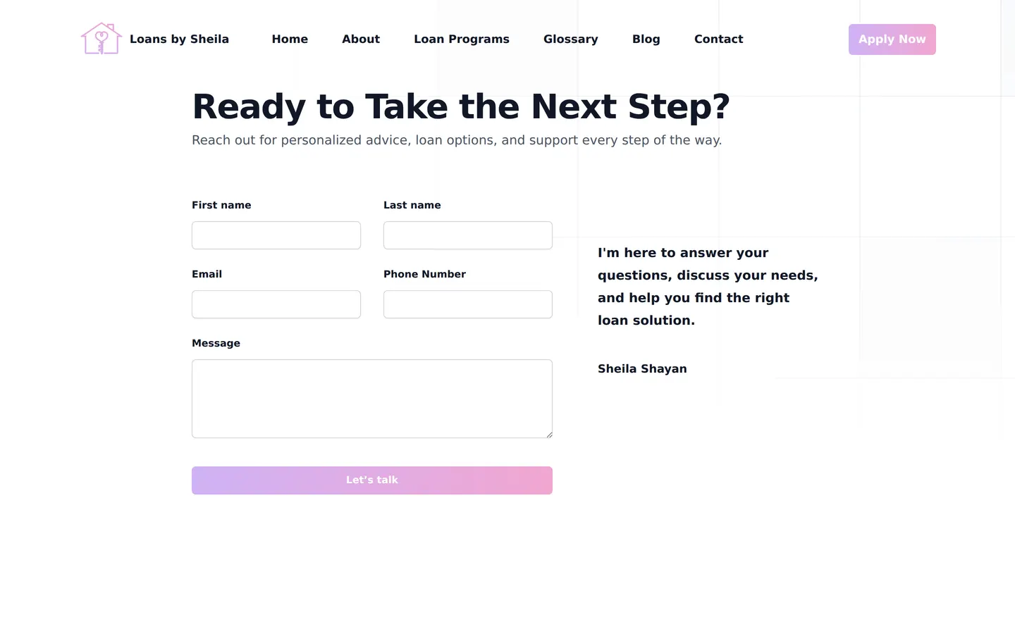loans by sheilas — contact