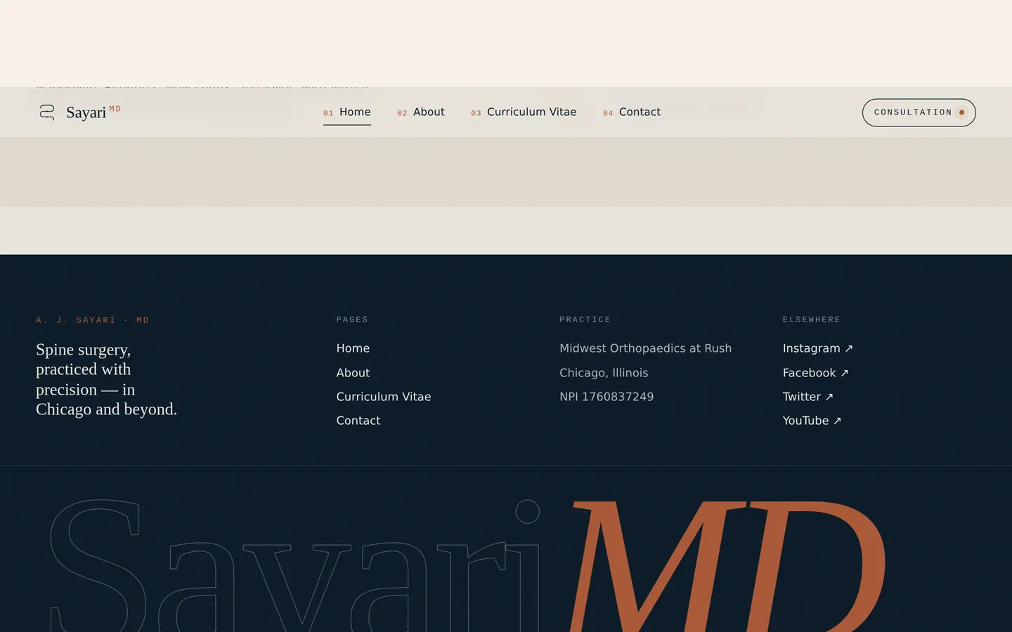 sayari md — footer